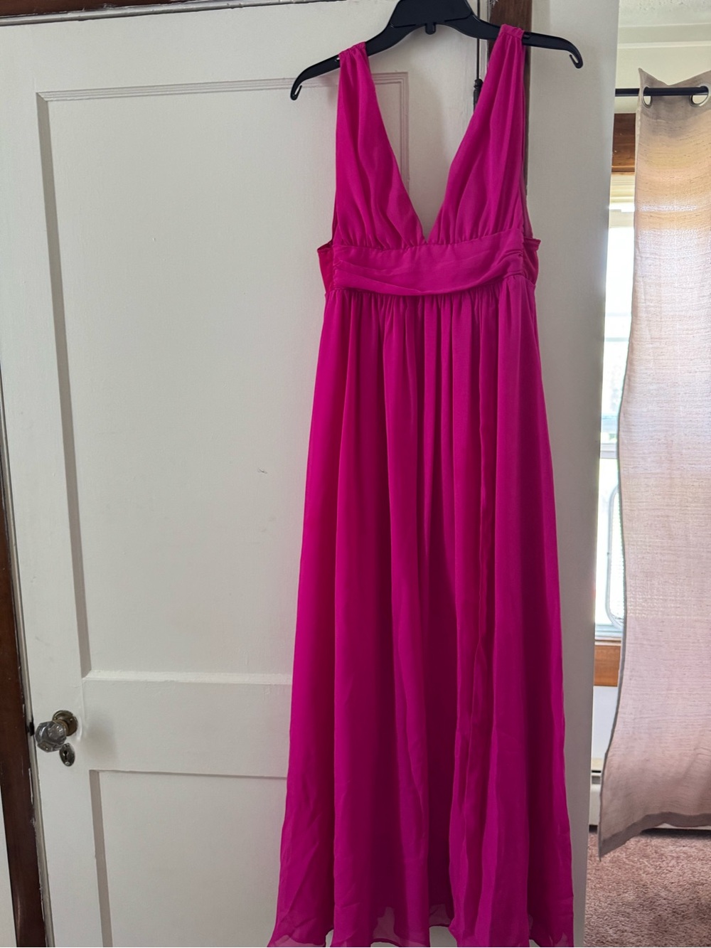 Fuchsia V-Neck Maxi Dress, wedding guest dress